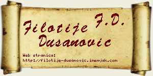 Filotije Dušanović vizit kartica
